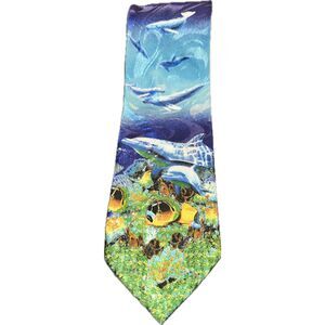Under Water World Steven Harris‎ Dolphins Fish Men's Necktie Hand Made Tie